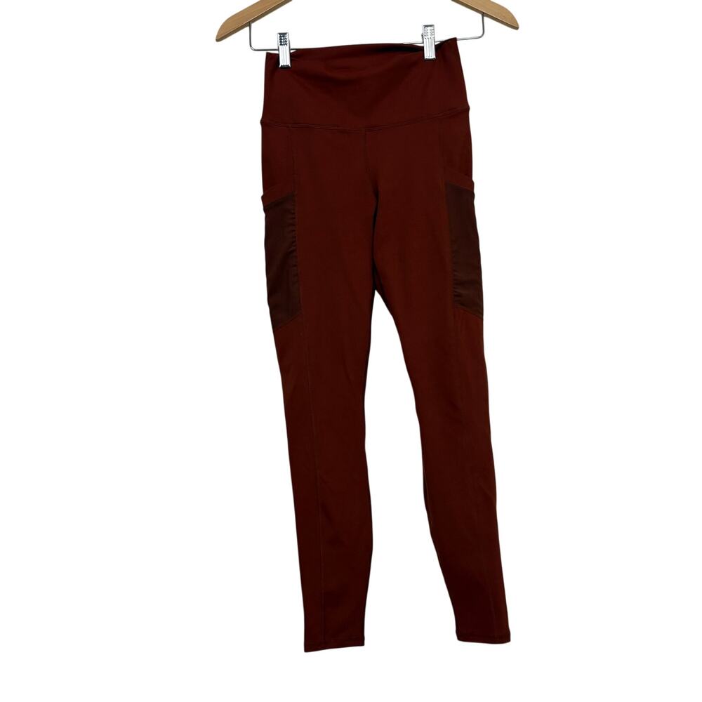 Fabletics Burnt Red High Waisted Pocket Leggings Athletic Workout Extra Small